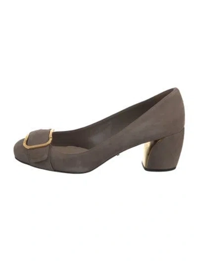 Pre-owned Prada Suede Pumps In Gold
