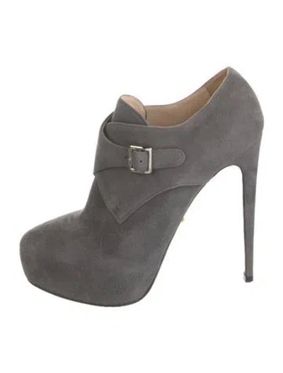 Pre-owned Prada Suede Pumps In Gray