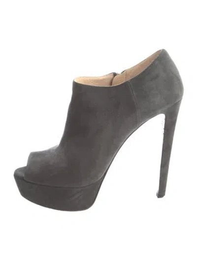 Pre-owned Prada Suede Pumps In Gray