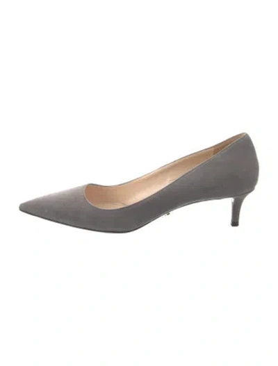 Pre-owned Prada Suede Pumps In Gray