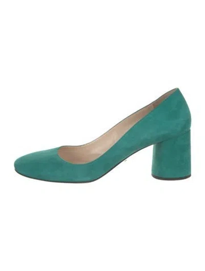 Pre-owned Prada Suede Pumps In Green