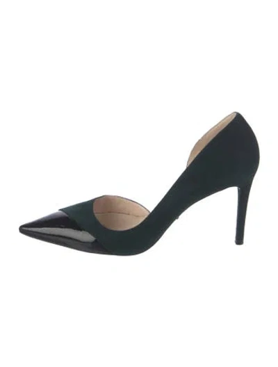 Pre-owned Prada Suede Pumps In Green