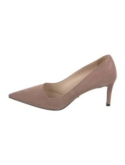 Pre-owned Prada Suede Pumps In Neutral