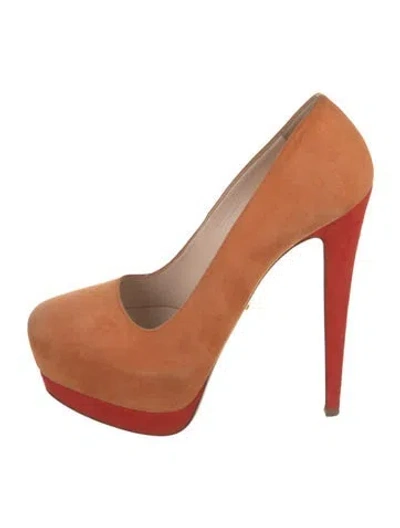 Pre-owned Prada Suede Pumps In Neutral