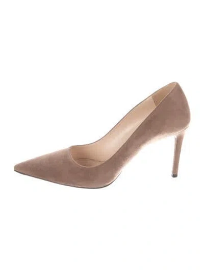 Pre-owned Prada Suede Pumps In Neutrals