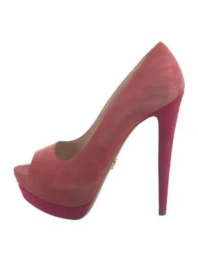 Pre-owned Prada Suede Pumps In Pink
