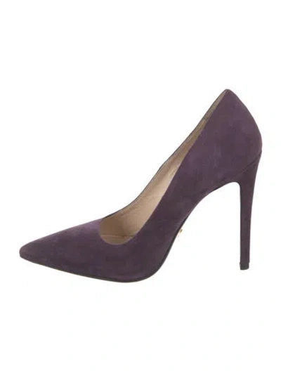 Pre-owned Prada Suede Pumps In Purple
