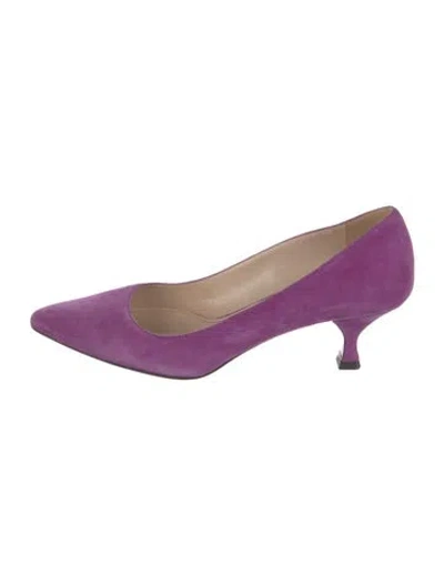 Pre-owned Prada Suede Pumps In Purple