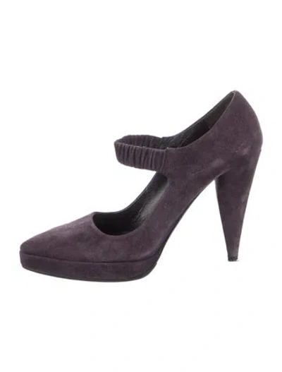 Pre-owned Prada Suede Pumps In Purple