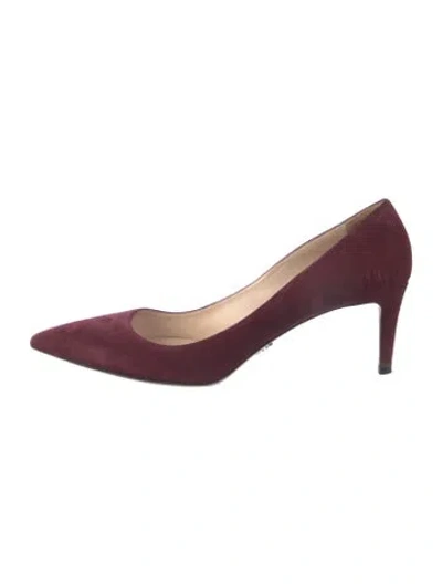 Pre-owned Prada Suede Pumps In Purple