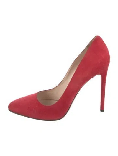 Pre-owned Prada Suede Pumps In Red