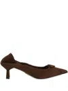 Prada Suede Pumps With Elastic On The Heel Shoes In Brown