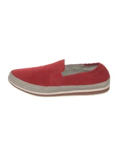 Pre-owned Prada Suede In Red
