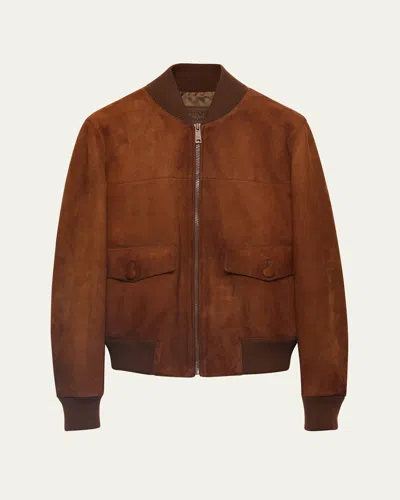 Prada Suede Ribbed-trim Jacket