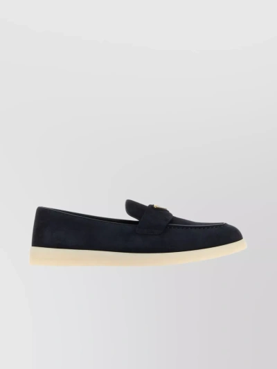 Prada Saint Tropez Suede Loafers In Blue