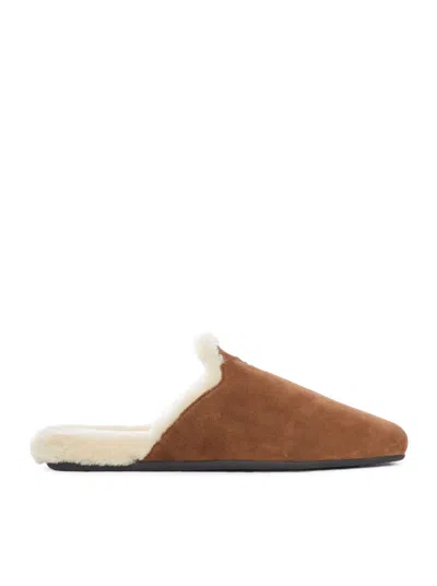Prada Suede Sabot In Brown