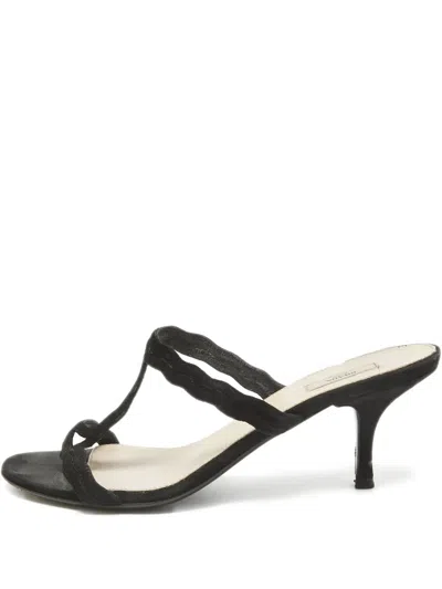 Pre-owned Prada Suede Sandals In Black