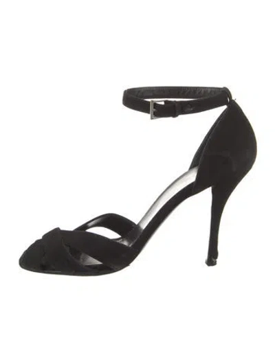 Pre-owned Prada Suede Sandals In Black