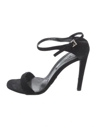 Pre-owned Prada Suede Sandals In Black