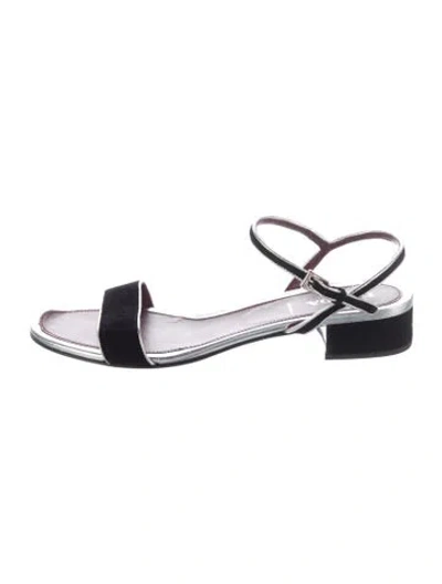 Pre-owned Prada Suede Sandals In Black