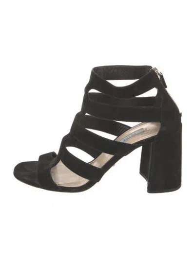 Pre-owned Prada Suede Sandals In Black