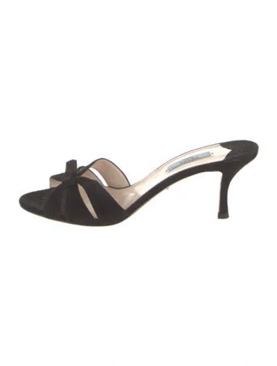Pre-owned Prada Suede Sandals In Black