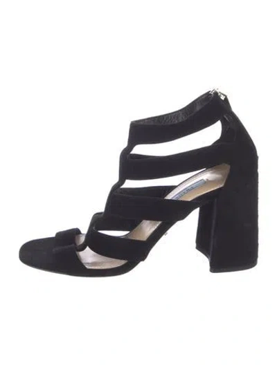 Pre-owned Prada Suede Sandals In Blue
