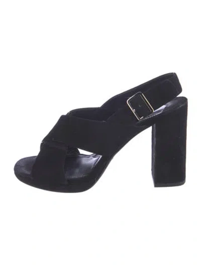 Pre-owned Prada Suede Sandals In Blue