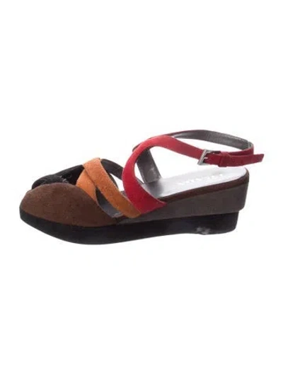 Pre-owned Prada Suede Sandals In Brown