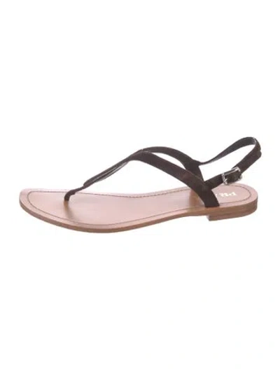 Pre-owned Prada Suede Sandals In Brown