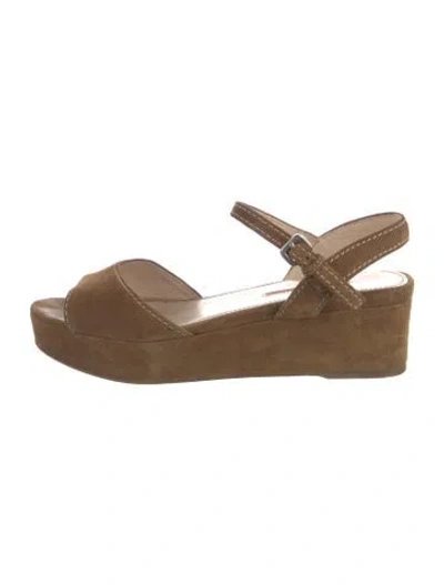 Pre-owned Prada Suede Sandals In Brown