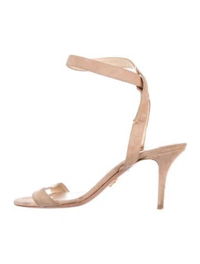 Pre-owned Prada Suede Sandals In Neutral