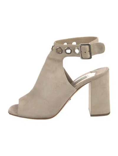 Pre-owned Prada Suede Sandals In Neutral