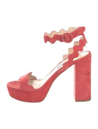 Pre-owned Prada Suede Sandals In Neutral