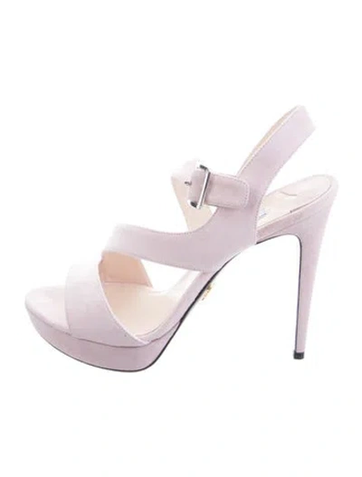 Pre-owned Prada Suede Sandals In Pink