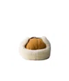 Prada Mens Neutral Shearling Suede Trapper Hat In Brown