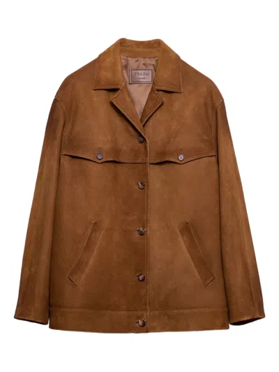 PRADA SUEDE SHIRT JACKET