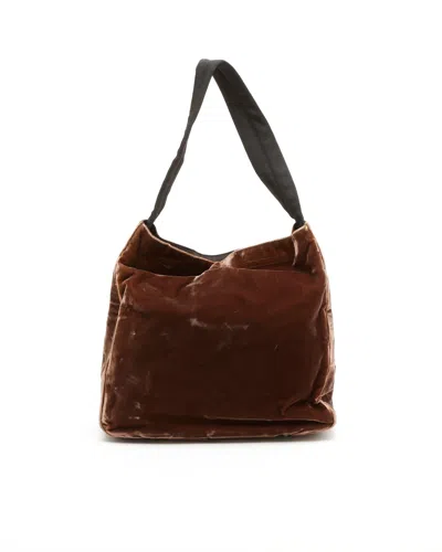 Prada Suede Shoulder Bag In Brown