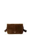 Prada Nubuck Leather Shoulder Bag In Brown
