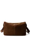 Prada Suede Shoulder Bag In Brown