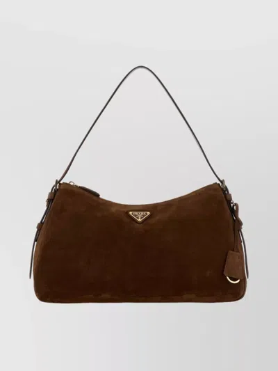 Prada Suede Shoulder Bag Keychain Detail
