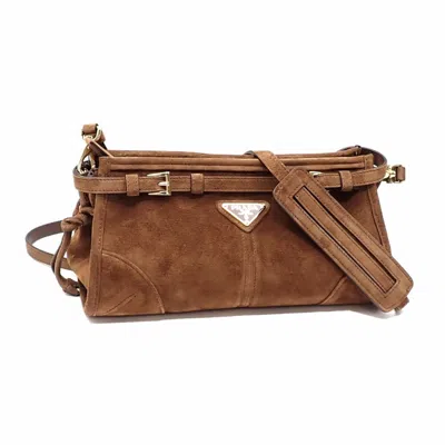 Pre-owned Prada Suede Shoulder Bag () In Brown