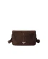 Prada Suede Shoulder Bag In Brown