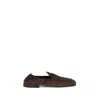 Prada Elasticated Suede Penny Loafers In Brown