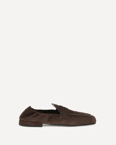 Prada Suede Shuffle Loafers In Brown