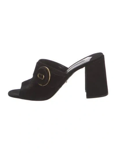 Pre-owned Prada Suede Slides In Black
