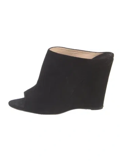 Pre-owned Prada Suede Slides In Black