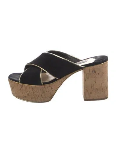 Pre-owned Prada Suede Slides In Black