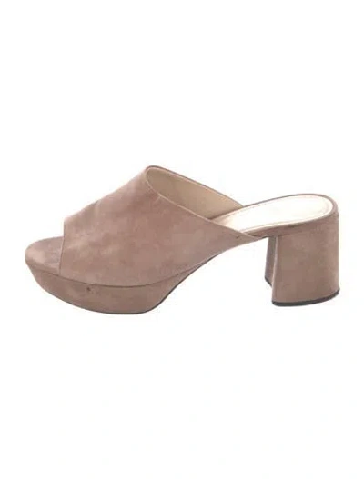 Pre-owned Prada Suede Slides In Pink