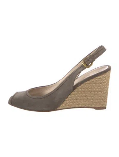 Pre-owned Prada Suede Slingback Pumps In Black